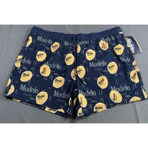 Modelo Especial Board Shorts Mens 2XL Navy Blue Beer Bottle Cap Swim Trunks NWT